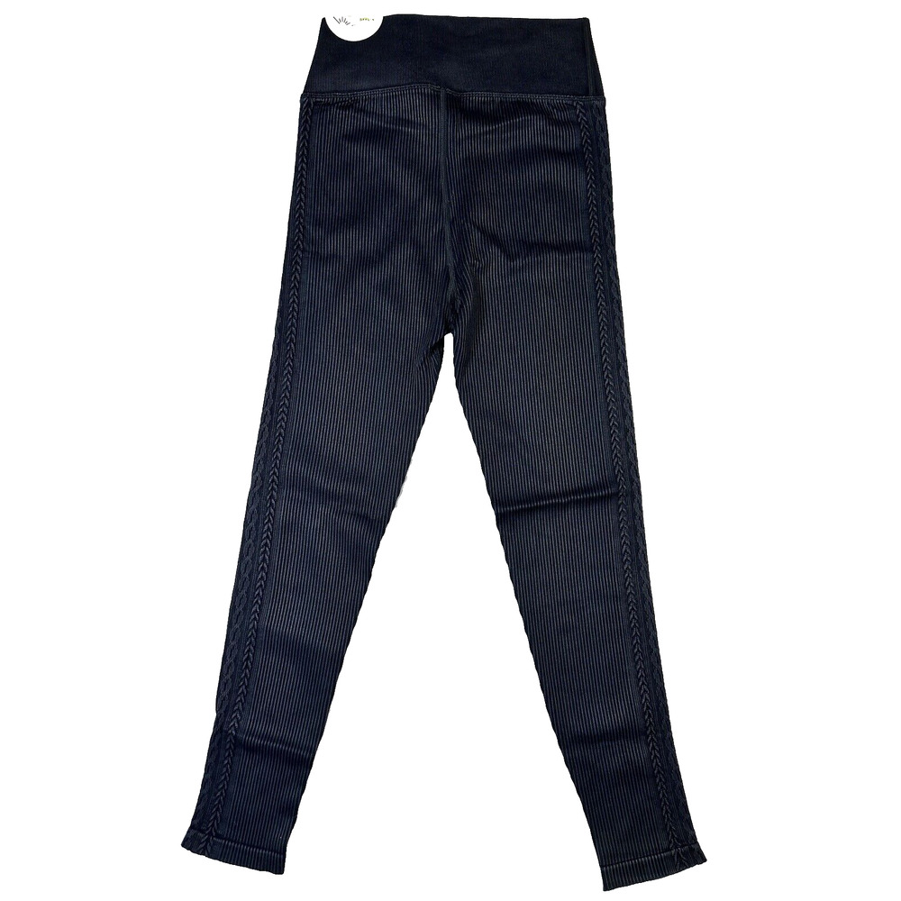 NWT! Aerie Offline Seamless Ribbed 7/8 Hi-Rise Leggings Black Sage Cream XS S L - Picture 4 of 16